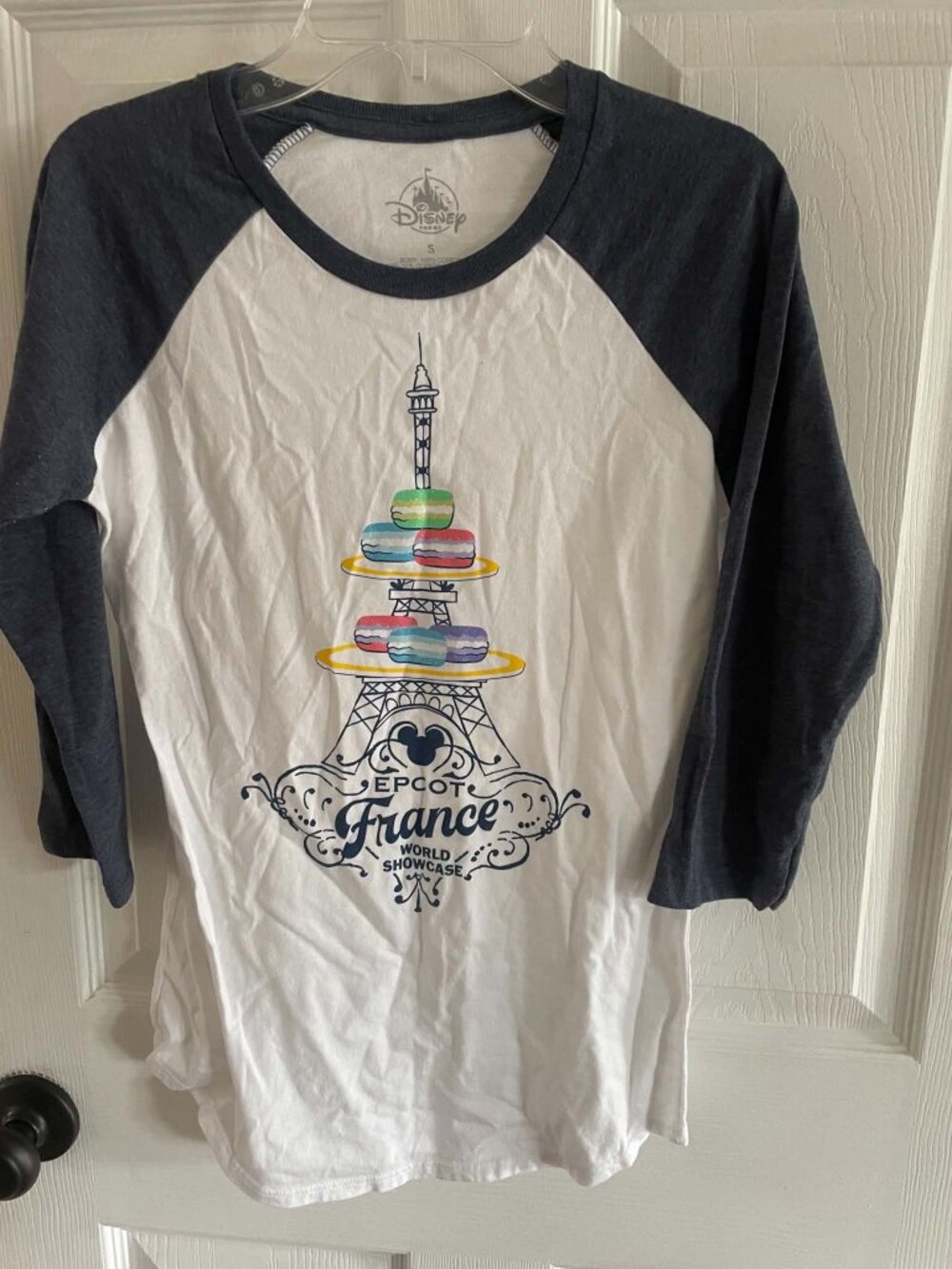 Disney Epcot France Baseball Tee Macarons Women's Small S